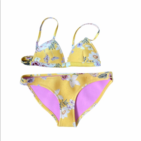 Triangl Neoprene Yellow Floral Bikini - Picture 3 of 7